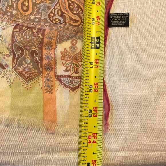 ETRO Paisley Long Scarf Pochette Wrap Multicolor Silk Lightweight 26”x64” Italy - Picture 10 of 12